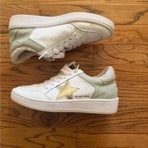 White and Gold Vintage Havana Sneakers